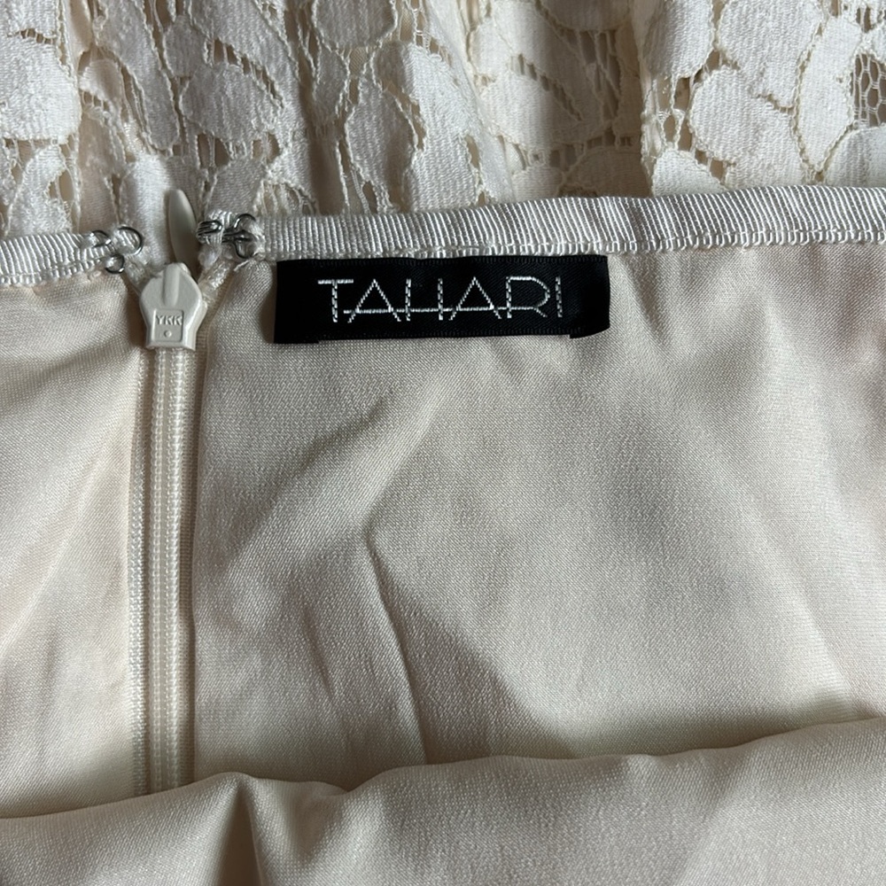 Tahari Lace Eyelet Knee Length Beige Cream Skirt 10 - Picture 8 of 10